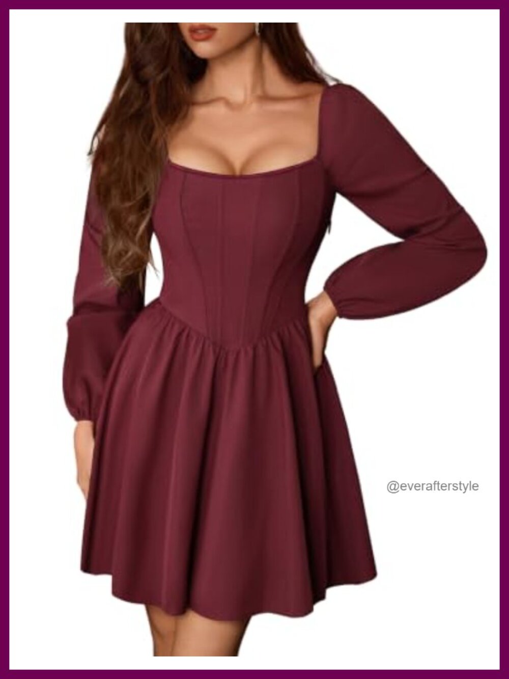 Corset Mini Dress Long Puff Sleeve Renaissance Party Club Night Out